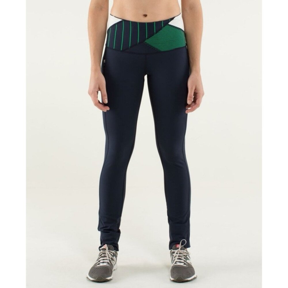 lululemon athletica Navy and Green Leggings